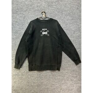 Battle Sports Crewneck Sweatshirt Men's Black Fleece Graphic Pullover - Small